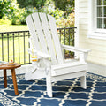 Outdoor Chairs Folding Adirondack Beach Chair HDPE Sun Lounge Patio Furniture Garden White