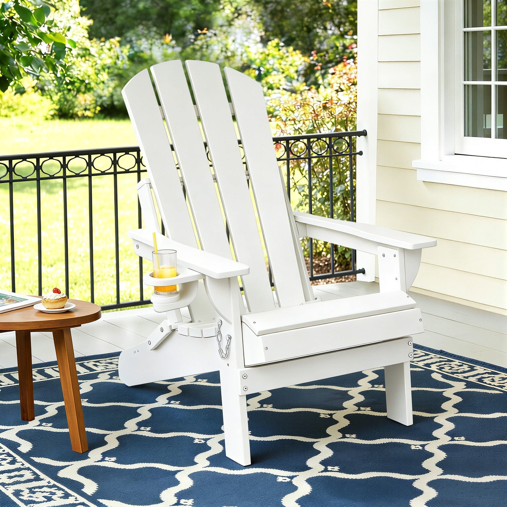 Outdoor Chairs Folding Adirondack Beach Chair HDPE Sun Lounge Patio Furniture Garden White - Furniture > Outdoor > Outdoor Chairs - Rivercity House & Home Co. (ABN 18 642 972 209) - Affordable Modern Furniture Australia
