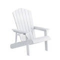 Adirondack Outdoor Beach Chair with Cup Holder Patio Sun Lounge - White