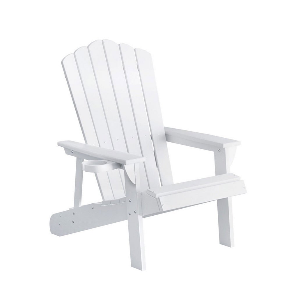 Outdoor Chairs HDPE Adirondack Beach Chair Sun Lounge Patio Furniture Garden white - Furniture > Outdoor > Outdoor Chairs - Rivercity House & Home Co. (ABN 18 642 972 209) - Affordable Modern Furniture Australia