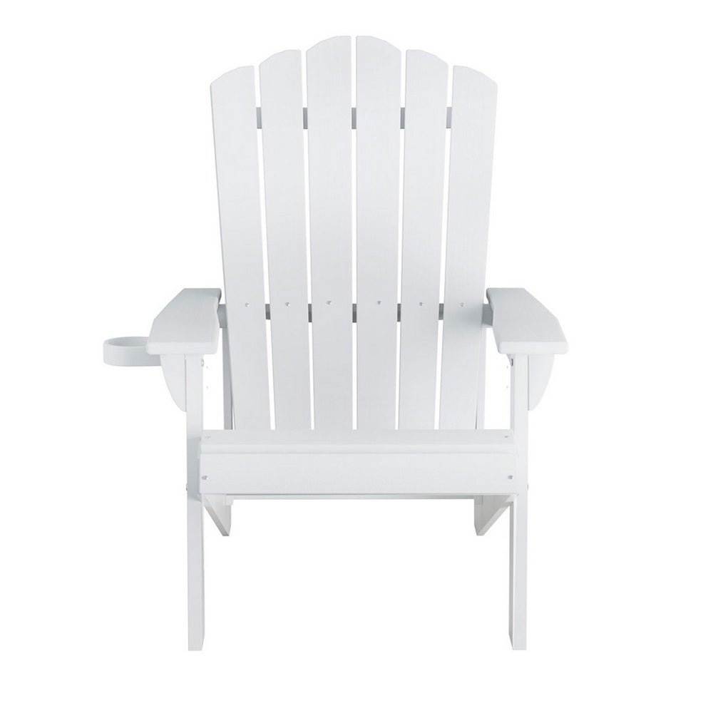 Outdoor Chairs HDPE Adirondack Beach Chair Sun Lounge Patio Furniture Garden white - Furniture > Outdoor > Outdoor Chairs - Rivercity House & Home Co. (ABN 18 642 972 209) - Affordable Modern Furniture Australia