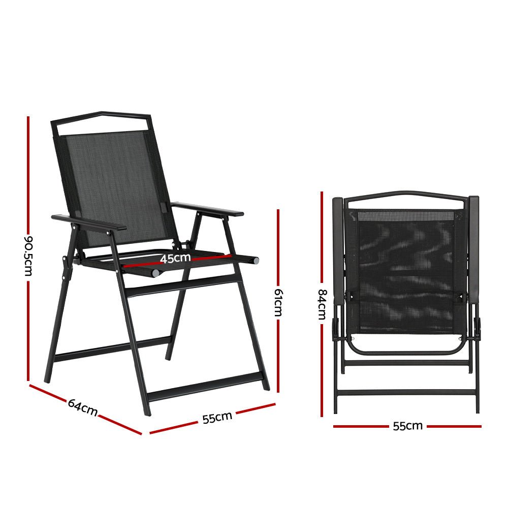 Outdoor Chairs Portable Folding Camping Chair Steel Patio Furniture - Furniture > Outdoor > Outdoor Chairs - Rivercity House & Home Co. (ABN 18 642 972 209) - Affordable Modern Furniture Australia