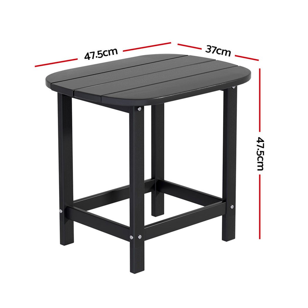 Outdoor Coffee Side Table HDPE Desk Patio Furniture Camping Garden Black - Furniture > Outdoor > Outdoor Chairs - Rivercity House & Home Co. (ABN 18 642 972 209) - Affordable Modern Furniture Australia