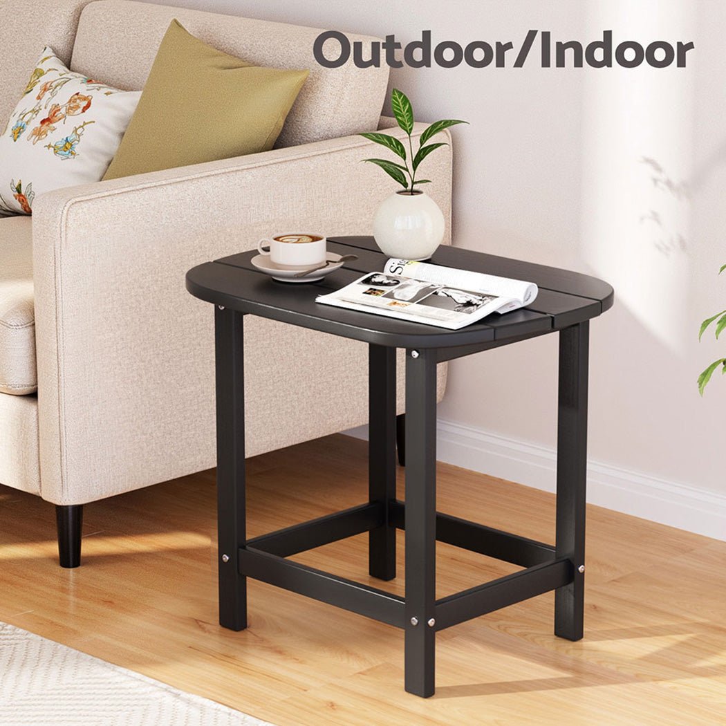 Outdoor Coffee Side Table HDPE Desk Patio Furniture Camping Garden Black - Furniture > Outdoor > Outdoor Chairs - Rivercity House & Home Co. (ABN 18 642 972 209) - Affordable Modern Furniture Australia