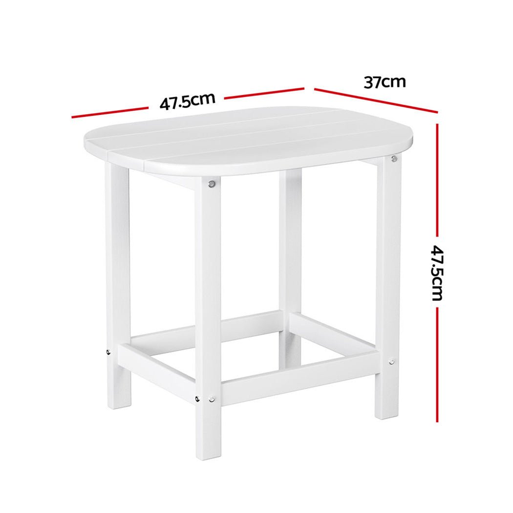 Outdoor Coffee Side Table HDPE Desk Patio Furniture Camping Garden White - Furniture > Outdoor > Outdoor Chairs - Rivercity House & Home Co. (ABN 18 642 972 209) - Affordable Modern Furniture Australia