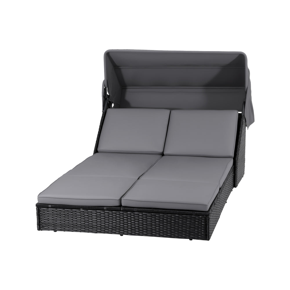 Outdoor Day Bed Sun Lounge Setting Wicker Lounger Patio Furniture - Furniture > Sofas > Sofas & Sofa Beds - Rivercity House & Home Co. (ABN 18 642 972 209) - Affordable Modern Furniture Australia