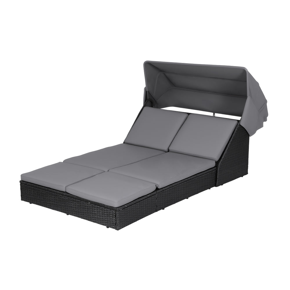 Outdoor Day Bed Sun Lounge Setting Wicker Lounger Patio Furniture - Furniture > Sofas > Sofas & Sofa Beds - Rivercity House & Home Co. (ABN 18 642 972 209) - Affordable Modern Furniture Australia
