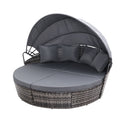 Outdoor Daybed Sun Lounge Set - Grey