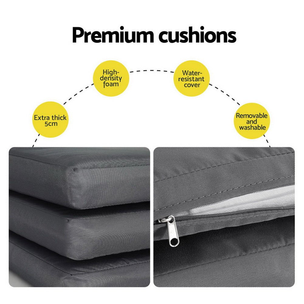 Outdoor Dining Set 5 Piece Aluminum Extendable Table Setting White - Furniture > Outdoor > Outdoor Dining Sets - Rivercity House & Home Co. (ABN 18 642 972 209) - Affordable Modern Furniture Australia