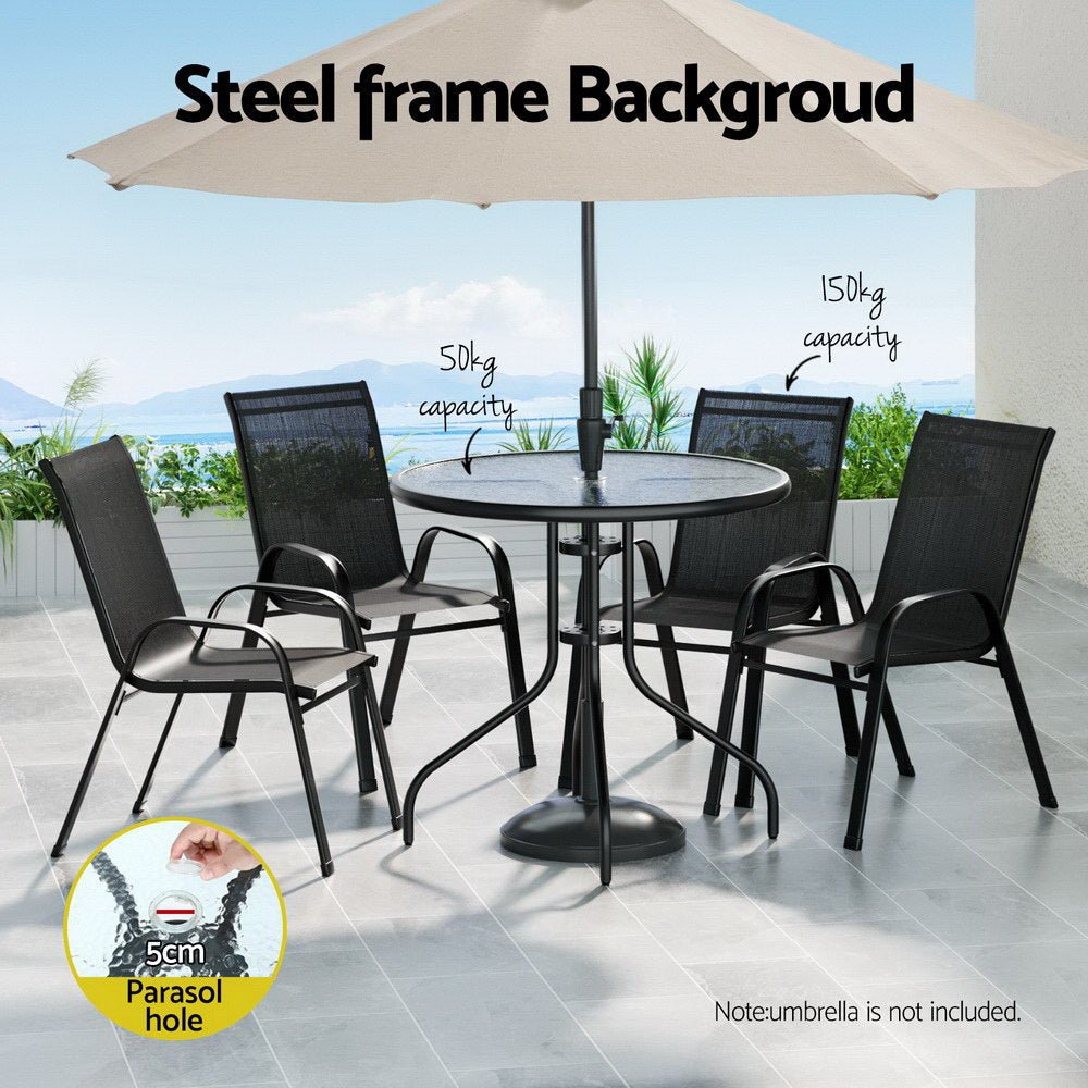 Outdoor Dining Set Table and Chairs Patio Garden Furniture Bistro Set - Furniture > Outdoor > Outdoor Dining Sets - Rivercity House & Home Co. (ABN 18 642 972 209) - Affordable Modern Furniture Australia
