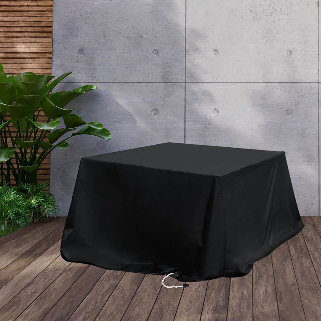 Outdoor Furniture Cover Waterproof Tear Resistant with Draw Cord - Black - Rivercity House & Home Co. (ABN 18 642 972 209) - Affordable Modern Furniture Australia