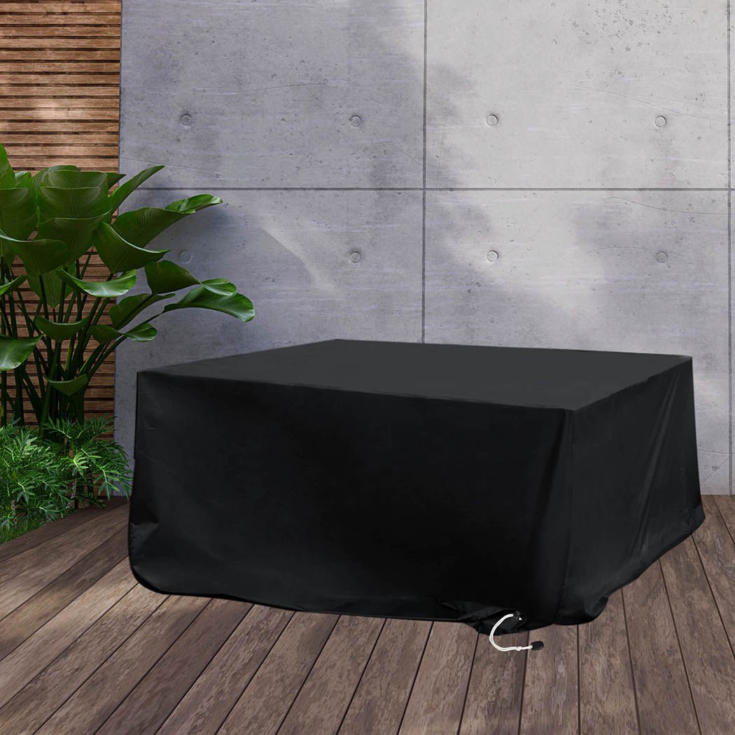Outdoor Furniture Cover with 10cm Extension - Black - Rivercity House & Home Co. (ABN 18 642 972 209) - Affordable Modern Furniture Australia