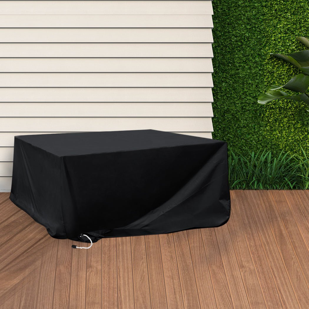 Outdoor Furniture Cover with 10cm Extension - Black - Rivercity House & Home Co. (ABN 18 642 972 209) - Affordable Modern Furniture Australia