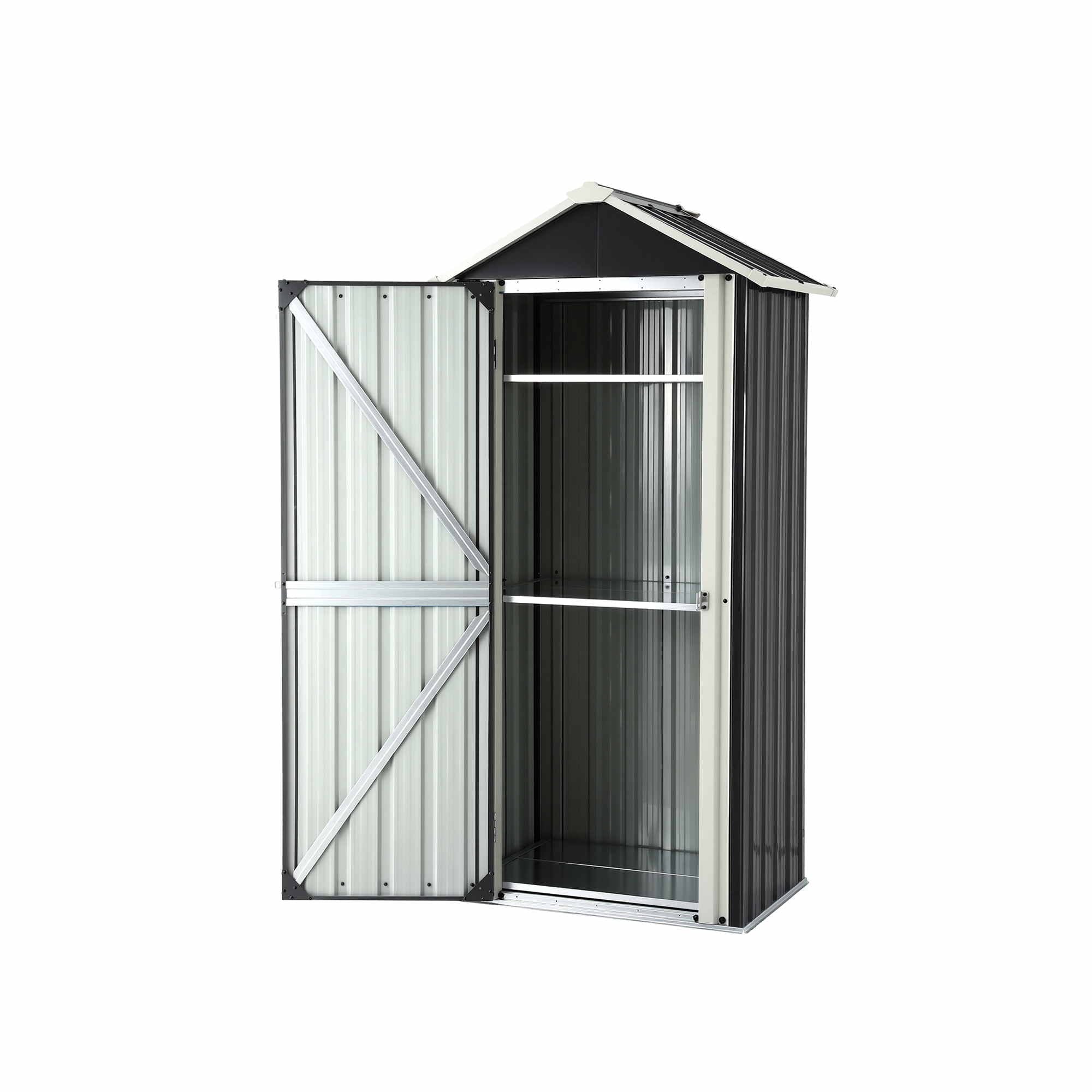 Outdoor Lockable Steel Storage Cabinet with Adjustable Shelves Garden Shed - Black - Furniture > Office > Storage Cabinets - Rivercity House & Home Co. (ABN 18 642 972 209) - Affordable Modern Furniture Australia