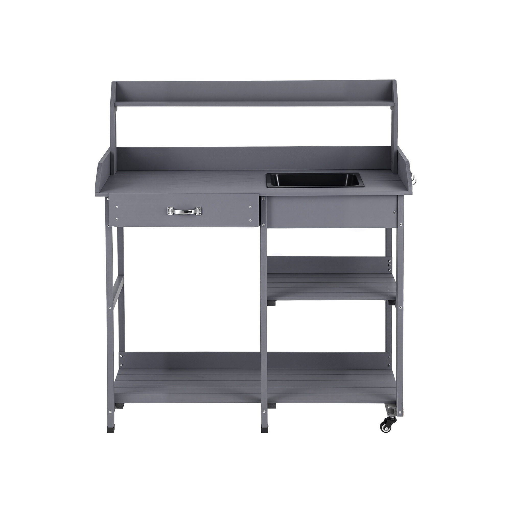 Outdoor Potting Bench Workstation with Storage Cabinet and Sink - Grey - Home & Garden > Storage > Storage Cabinets & Lockers - Rivercity House & Home Co. (ABN 18 642 972 209) - Affordable Modern Furniture Australia