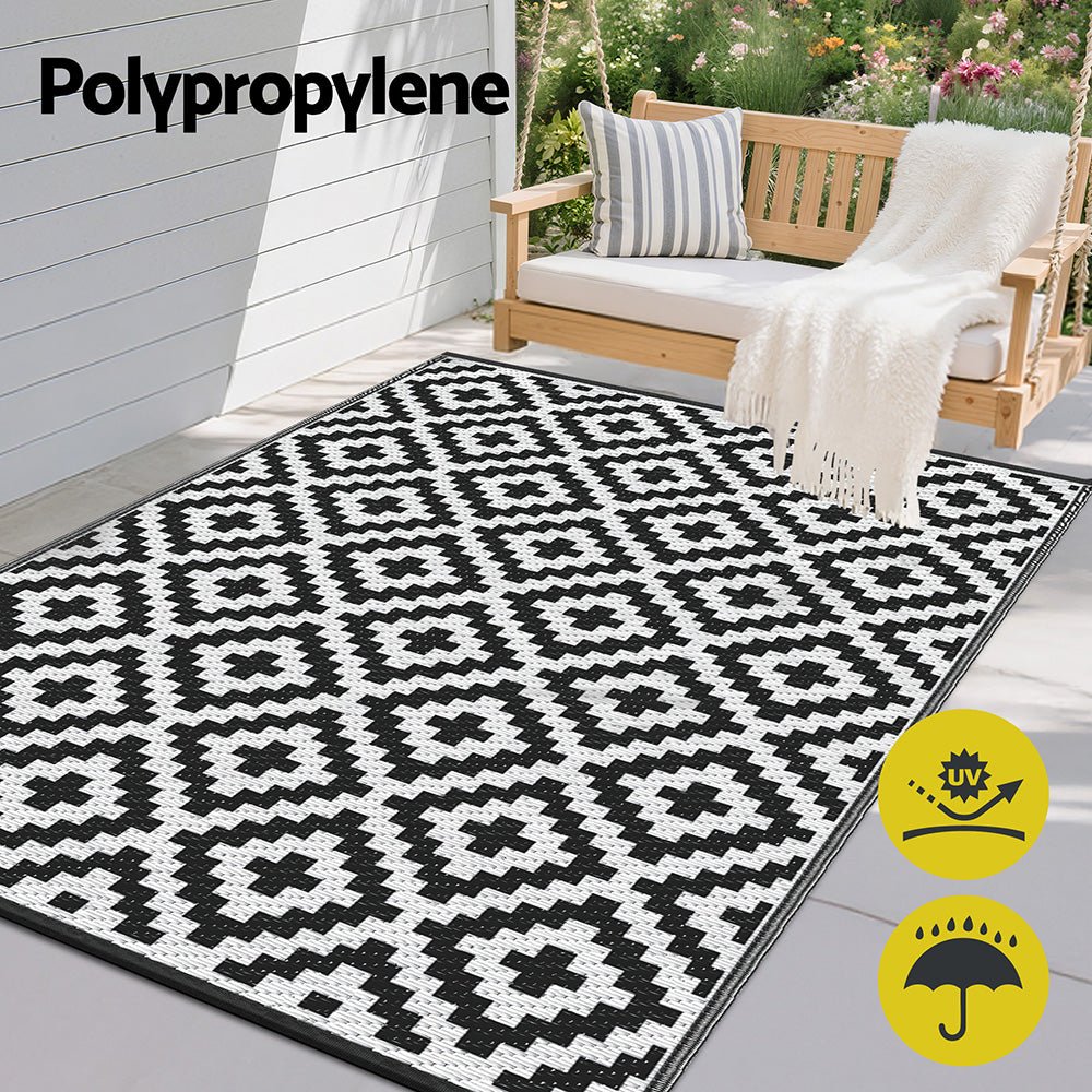 Outdoor Rugs 120x180cm Large Carpet Reversible Area Mat PP Dual - Sided Patio Rug Cross - Home & Garden > Rugs > Outdoor Rugs - Rivercity House & Home Co. (ABN 18 642 972 209) - Affordable Modern Furniture Australia