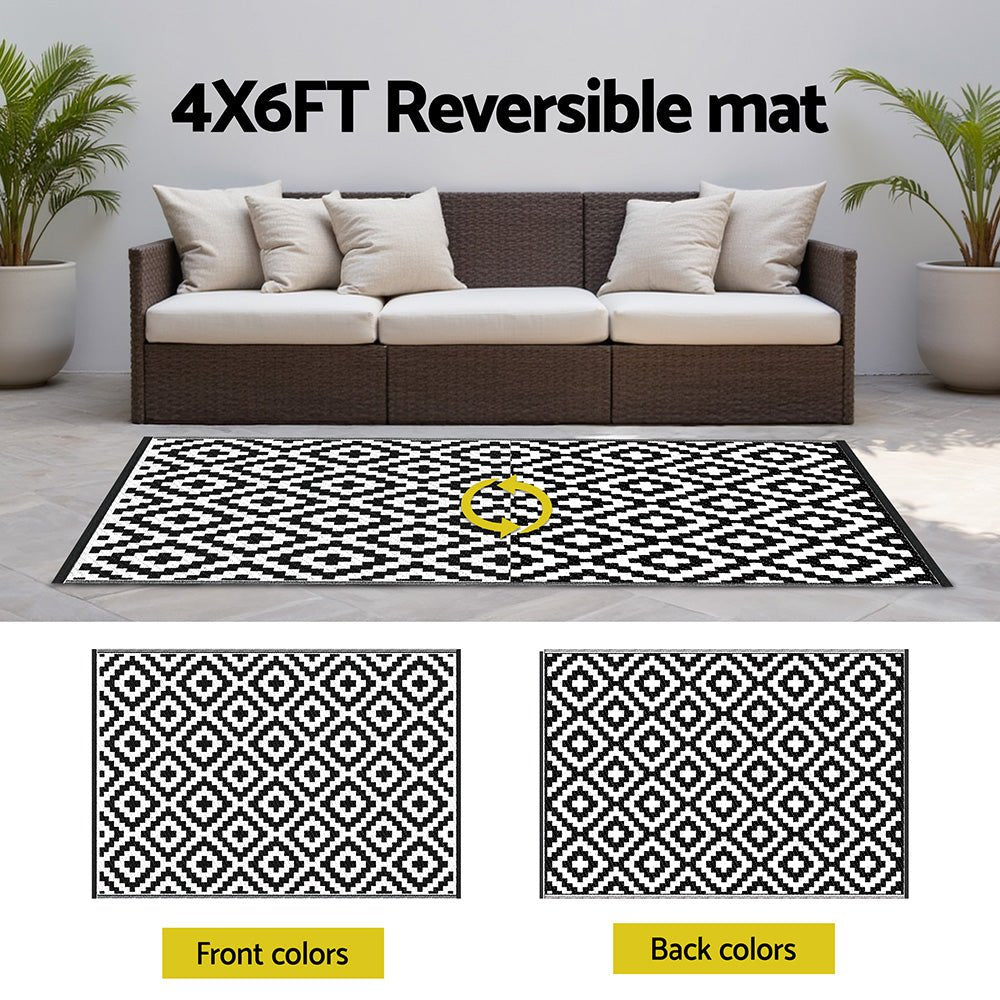 Outdoor Rugs 120x180cm Large Carpet Reversible Area Mat PP Dual - Sided Patio Rug Cross - Home & Garden > Rugs > Outdoor Rugs - Rivercity House & Home Co. (ABN 18 642 972 209) - Affordable Modern Furniture Australia