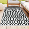 Outdoor Reversible Patio Rug 120x180cm Dual-Sided Area Mat - Black