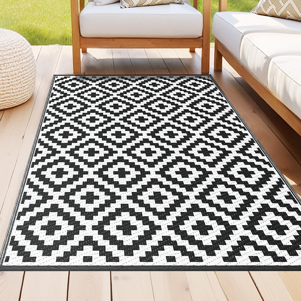 Outdoor Rugs 120x180cm Large Carpet Reversible Area Mat PP Dual - Sided Patio Rug Cross - Home & Garden > Rugs > Outdoor Rugs - Rivercity House & Home Co. (ABN 18 642 972 209) - Affordable Modern Furniture Australia