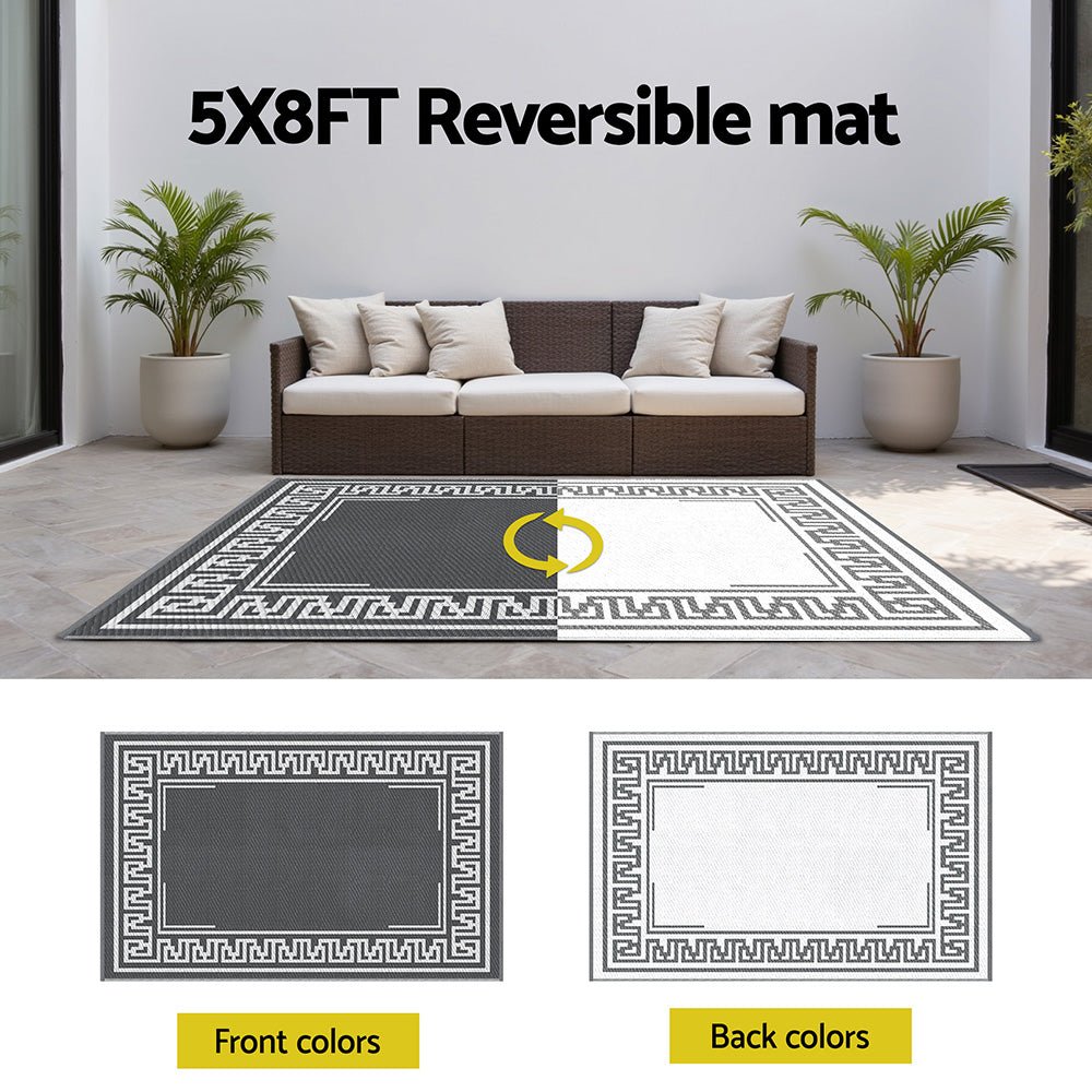 Outdoor Rugs 152x244cm Large Carpet Reversible Area Mat PP Dual - Sided Patio Rug Greek Key - Home & Garden > Rugs > Outdoor Rugs - Rivercity House & Home Co. (ABN 18 642 972 209) - Affordable Modern Furniture Australia