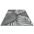 Outdoor Reversible Patio Rug 152x244cm Dual-Sided Leaf Pattern - Grey