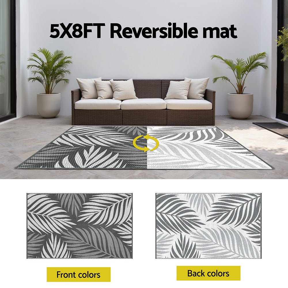 Outdoor Rugs 152x244cm Large Carpet Reversible Area Mat PP Dual - Sided Patio Rug Leaf - Home & Garden > Rugs > Outdoor Rugs - Rivercity House & Home Co. (ABN 18 642 972 209) - Affordable Modern Furniture Australia