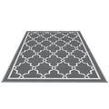 Reversible Outdoor Rug 152x244cm Dual-Sided Patio Carpet - Grey