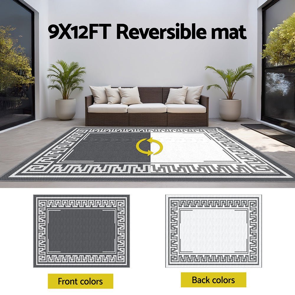 Outdoor Rugs 274x366cm Large Carpet Reversible Area Mat PP Dual - Sided Patio Rug Greek Key - Home & Garden > Rugs > Outdoor Rugs - Rivercity House & Home Co. (ABN 18 642 972 209) - Affordable Modern Furniture Australia