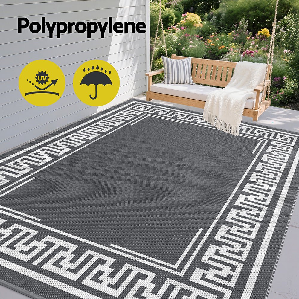 Outdoor Rugs 274x366cm Large Carpet Reversible Area Mat PP Dual - Sided Patio Rug Greek Key - Home & Garden > Rugs > Outdoor Rugs - Rivercity House & Home Co. (ABN 18 642 972 209) - Affordable Modern Furniture Australia