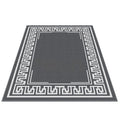 Large Reversible Outdoor Patio Rug 274x366cm Greek Key - Grey