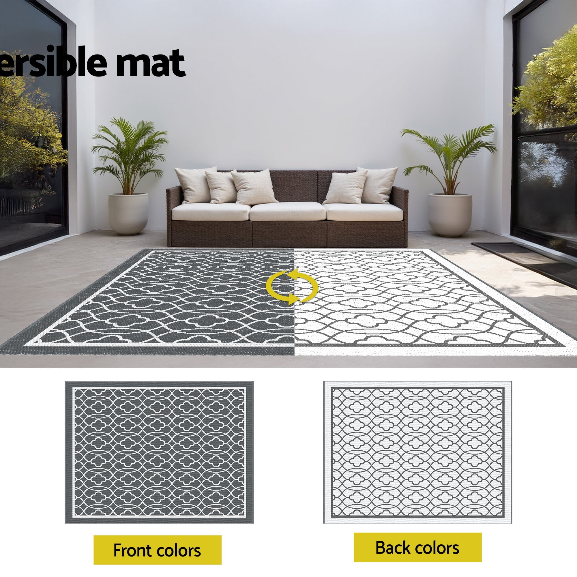 Outdoor Rugs 274x366cm Large Carpet Reversible Area Mat PP Dual - Sided Patio Rug - Home & Garden > Rugs > Outdoor Rugs - Rivercity House & Home Co. (ABN 18 642 972 209) - Affordable Modern Furniture Australia