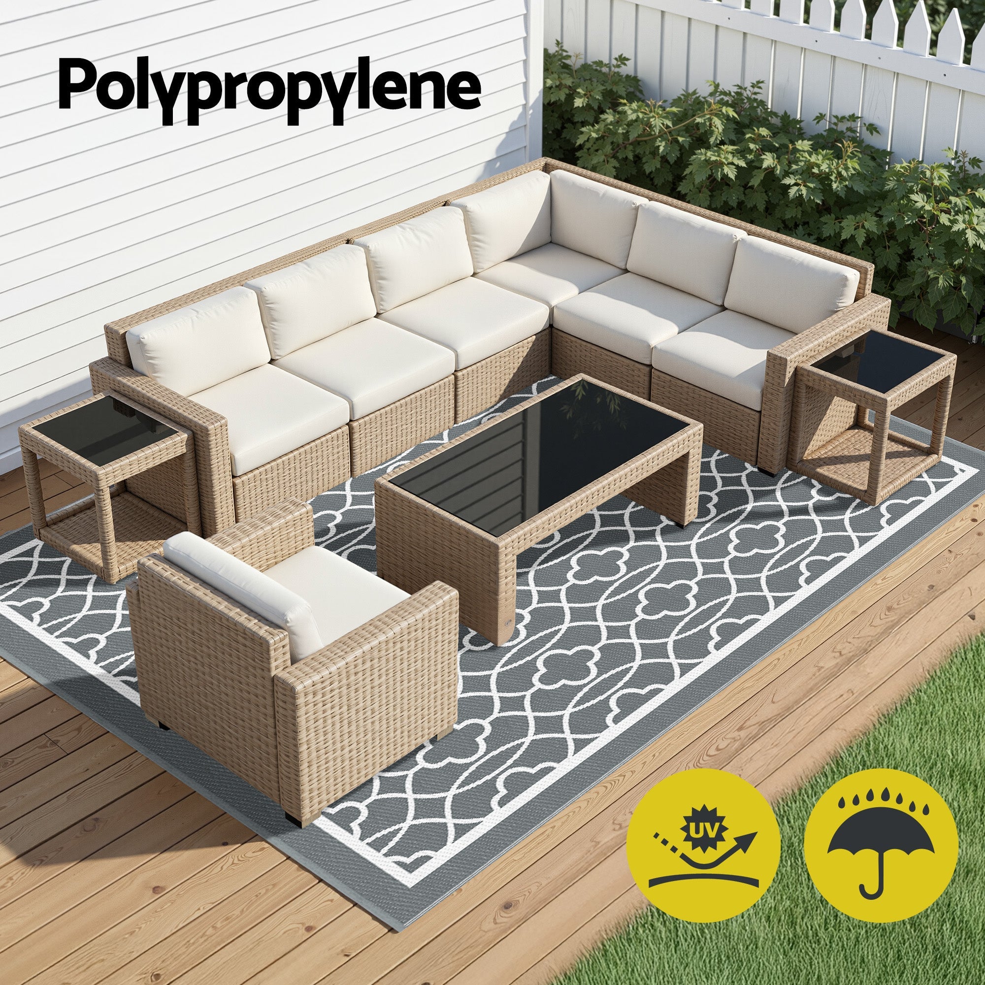 Outdoor Rugs 274x366cm Large Carpet Reversible Area Mat PP Dual - Sided Patio Rug - Home & Garden > Rugs > Outdoor Rugs - Rivercity House & Home Co. (ABN 18 642 972 209) - Affordable Modern Furniture Australia