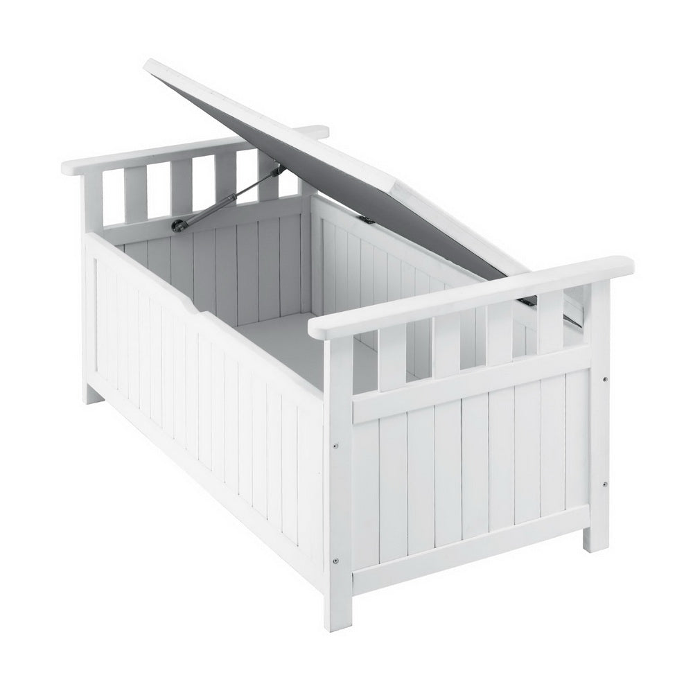 Outdoor Storage Bench Box Wooden Garden Toy Tool Patio Furniture White - Furniture > Outdoor > Outdoor Benches - Rivercity House & Home Co. (ABN 18 642 972 209) - Affordable Modern Furniture Australia