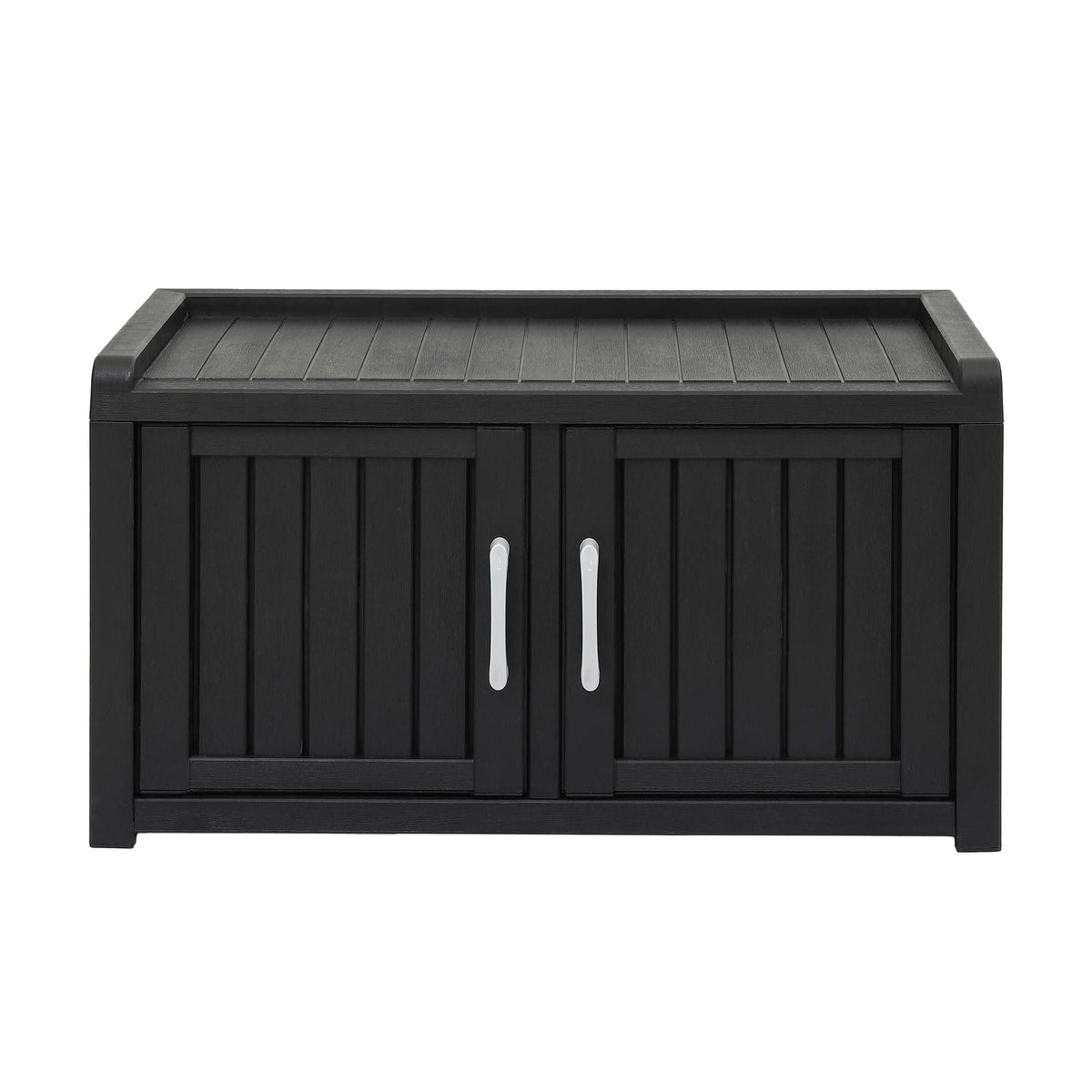 Outdoor Storage Bench with Double Door Shoe Cabinet and Shelf 81cm - Black - Furniture > Outdoor > Outdoor Chairs - Rivercity House & Home Co. (ABN 18 642 972 209) - Affordable Modern Furniture Australia