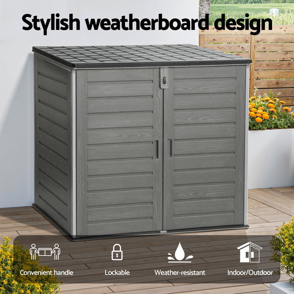 Outdoor Storage Box 1170L Container Lockable Cabinet Tool Organizer Shed Grey - Furniture > Outdoor > Outdoor Storage Boxes - Rivercity House & Home Co. (ABN 18 642 972 209) - Affordable Modern Furniture Australia