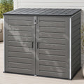 1170L Lockable Outdoor Storage Box Tool Organiser Cabinet - Grey