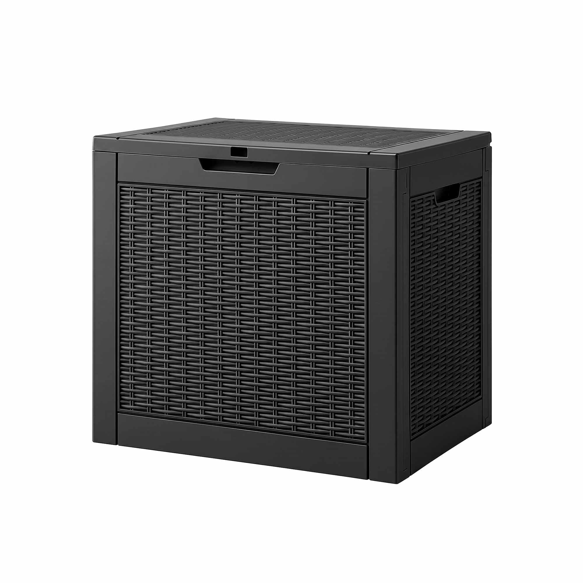 Outdoor Storage Box 118L Container Lockable Garden Toy Tool Rattan-Texture Black - Furniture > Outdoor > Outdoor Storage Boxes - Rivercity House & Home Co. (ABN 18 642 972 209) - Affordable Modern Furniture Australia