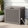 Outdoor Storage Box 118L Container Lockable Garden Toy Tool Rattan-Texture Brown
