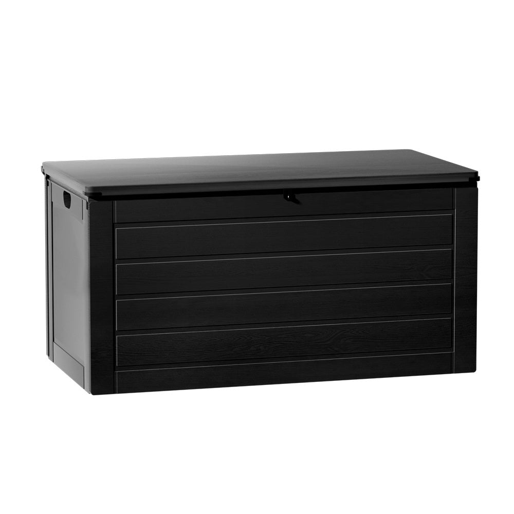 Outdoor Storage Box 680L Container Lockable Garden Bench Shed Tool All Black - Furniture > Outdoor > Outdoor Storage Boxes - Rivercity House & Home Co. (ABN 18 642 972 209) - Affordable Modern Furniture Australia
