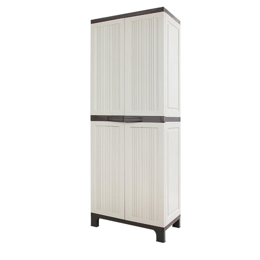 Outdoor Storage Cabinet Box 173cm Lockable Cupboard Sheds Garage Adjustable Beige - Home & Garden > Storage > Storage Cabinets & Lockers - Rivercity House & Home Co. (ABN 18 642 972 209) - Affordable Modern Furniture Australia