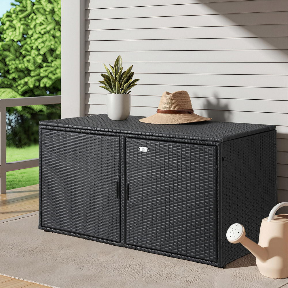 Outdoor Storage Cabinet Box Deck Wicker Shelf Chest Garden Shed Tools Black - Furniture > Outdoor > Outdoor Storage Boxes - Rivercity House & Home Co. (ABN 18 642 972 209) - Affordable Modern Furniture Australia