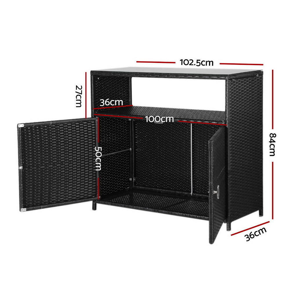 Outdoor Storage Cabinet Box Garage Wicker Shed Tools Shelf Chest Garden - Furniture > Outdoor > Outdoor Storage Boxes - Rivercity House & Home Co. (ABN 18 642 972 209) - Affordable Modern Furniture Australia