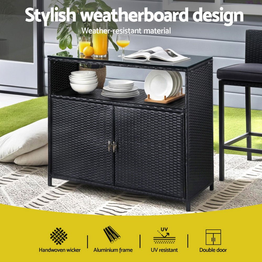 Outdoor Storage Cabinet Box Garage Wicker Shed Tools Shelf Chest Garden - Furniture > Outdoor > Outdoor Storage Boxes - Rivercity House & Home Co. (ABN 18 642 972 209) - Affordable Modern Furniture Australia