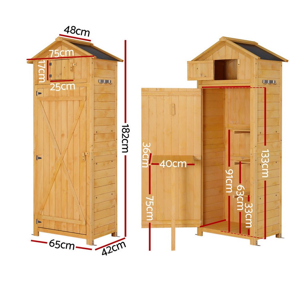 Outdoor Storage Cabinet Cupboard Folding Table Tool Organizer Shed Adjustable - Furniture > Office > Storage Cabinets - Rivercity House & Home Co. (ABN 18 642 972 209) - Affordable Modern Furniture Australia