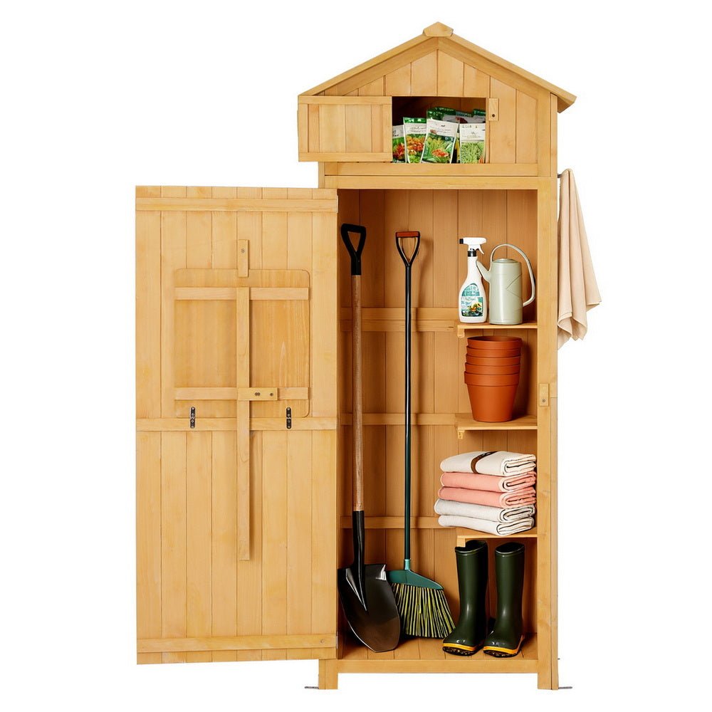 Outdoor Storage Cabinet Cupboard Folding Table Tool Organizer Shed Adjustable - Furniture > Office > Storage Cabinets - Rivercity House & Home Co. (ABN 18 642 972 209) - Affordable Modern Furniture Australia