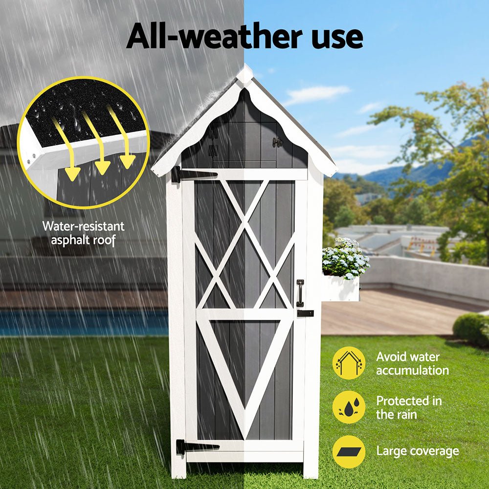 Outdoor Storage Cabinet Shed Box Wooden Shelf Chest Garden Furniture - Furniture > Outdoor > Outdoor Chairs - Rivercity House & Home Co. (ABN 18 642 972 209) - Affordable Modern Furniture Australia