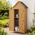 Outdoor Storage Cabinet with Adjustable Shelves 69x39x182cm - Natural