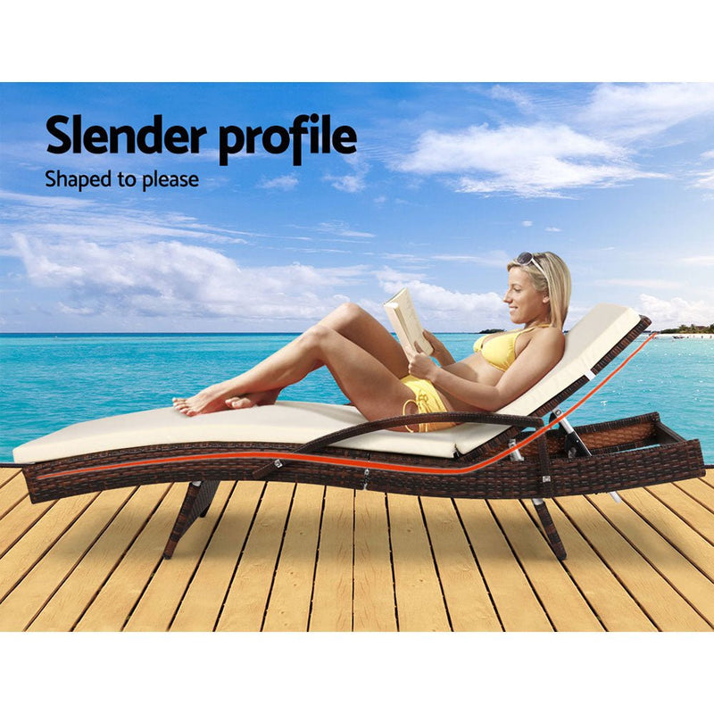 Outdoor Sun Lounge - Brown - Rivercity House & Home Co. (ABN 18 642 972 209) - Affordable Modern Furniture Australia