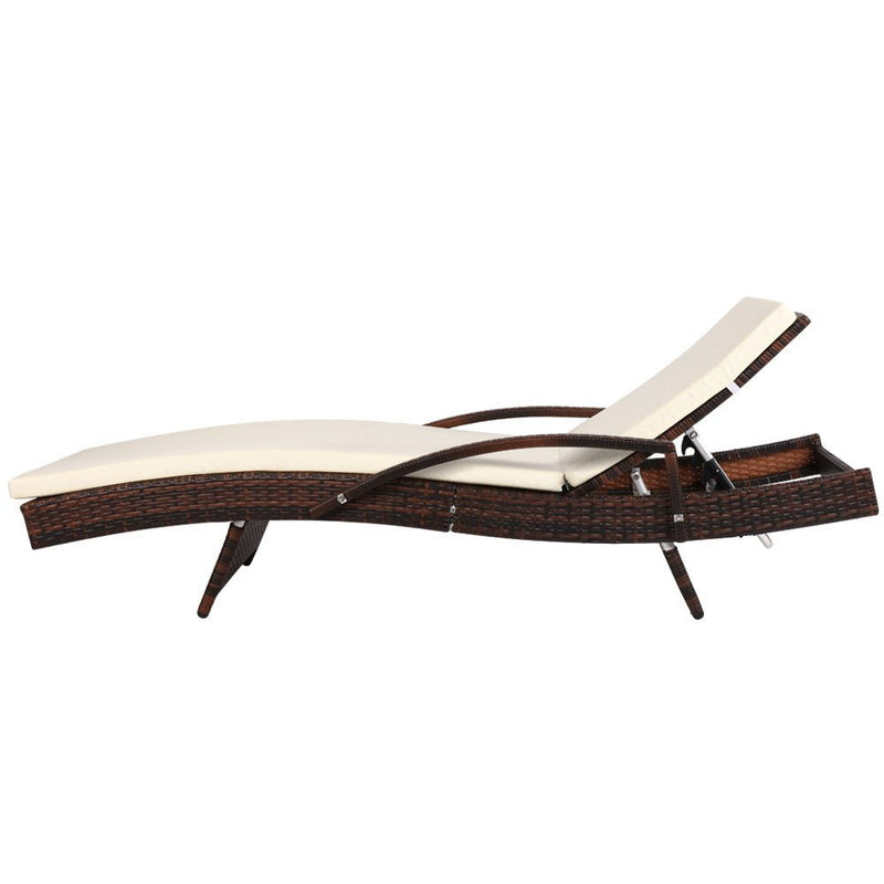 Outdoor Sun Lounge - Brown - Rivercity House & Home Co. (ABN 18 642 972 209) - Affordable Modern Furniture Australia