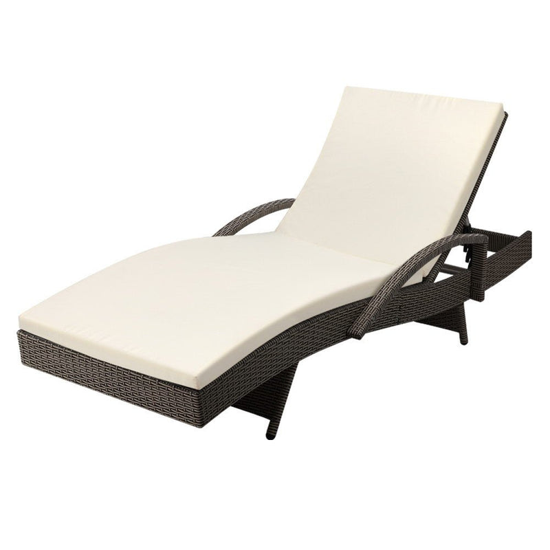 Outdoor Sun Lounge - Grey - Rivercity House & Home Co. (ABN 18 642 972 209) - Affordable Modern Furniture Australia